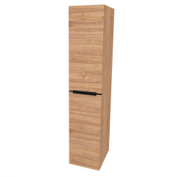 Mailo, kpeov skrinka vysok 170 cm, ierne madlo, Multidecor, Light Select Walnut